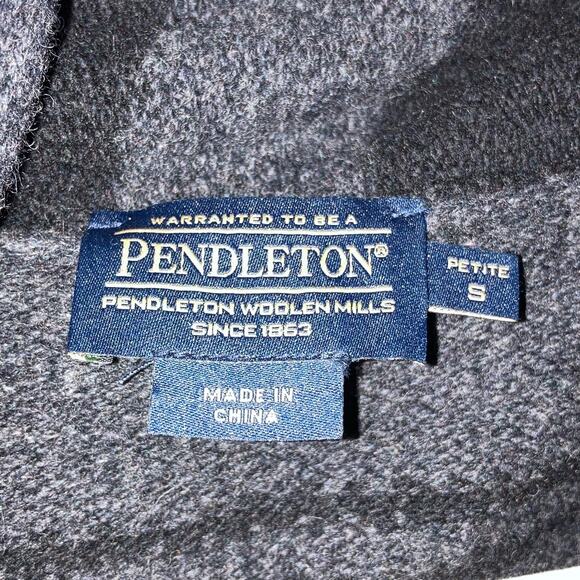 Pendleton Wool Angora Alpine Getaway Cardigan Sweater Open Striped Front Small P - Picture 9 of 16
